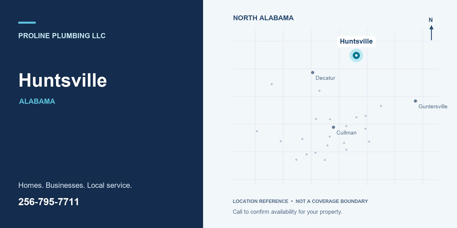 Location reference map highlighting Huntsville in North Alabama
