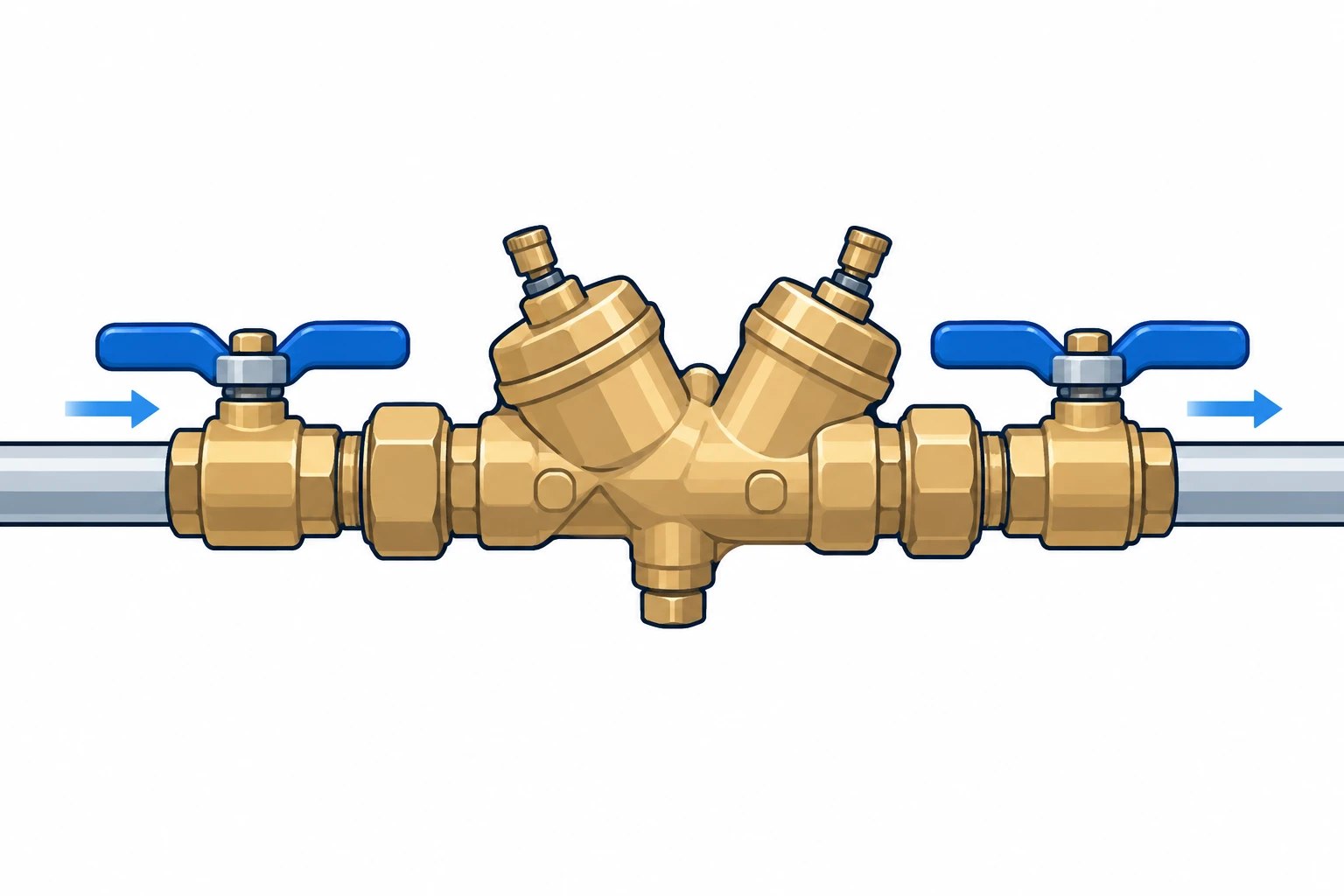 Illustration of a backflow prevention assembly